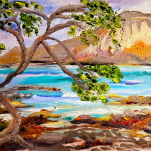 Catherine AliSantosa, "Salty Air on Mānana Island", Oil Painting, 16 x 20 in.