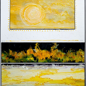 Karen Benally, "Sunshine & Flowers", Collage, 19 x 13 in.