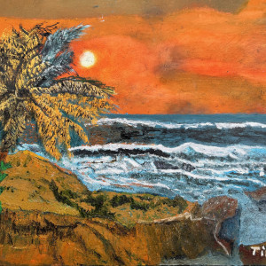 Daniel Chong Tim, "Seascape Sunrise", Oil, 24 x 30 in.