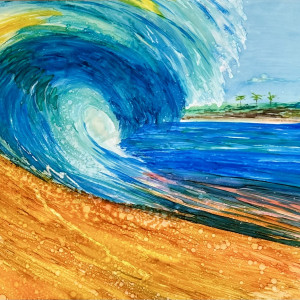 Noelle DaVinci, "Wave of Color", Alcohol Ink, 11 x 14 in.