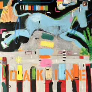 Ellen Dieter, "Riding High", Mixed Media on Canvas, 36 x 36 in., Award: Second Place