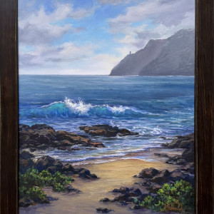 Kelley Fitzgerald, "Makapuʻu Shoreline", Oil Painting, 20 x 16 in.
