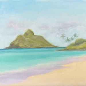 Leila Kajiwara, "Kailua Beach", Oil, 6 x 6 in.