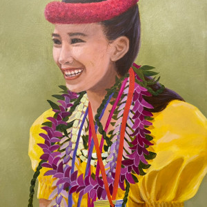 Min Chong Kim, "My Granddaughter", Acrylic on Canvas, 24 x 18 in.