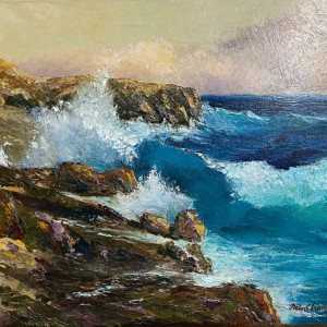 Min Chong Kim, "Sunrise", Oil on Canvas, 16 x 20 in.
