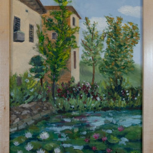Kathy MacDowell, "Villa dela Cuppa", Oil, 13.75 x 10.5 in.