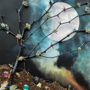 Neghin Modavi, "Rise and Fall", Mixed Media, 16 x 20 in.
