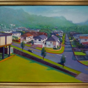 Ken Nakamura, "Morning Mist Puʻunui", Oil on Canvas, 32 x 24 in.