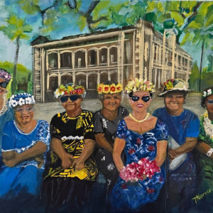 Tee Norris, "Sisters in Hula", Acrylic, 8 x 10 in.