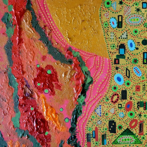 Frank Oliva, "Aboriginal Paths VII", Acrylic, 12 x 12 in.