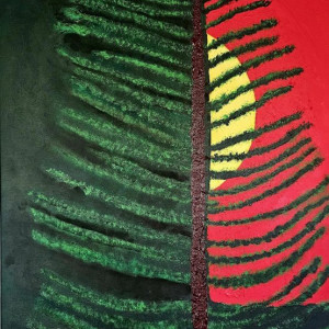 Frank Oliva, "Norfolk Pine", Acrylic, 34 x 24 in.
