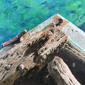 Randall Pong, "Heʻeia Pier", Oil Painting, 16 x 20 in.