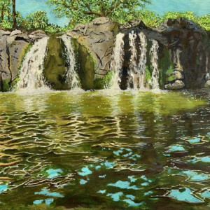 Randall Pong, "Liliʻuokalani Garden", Oil Painting, 16 x 24 in.