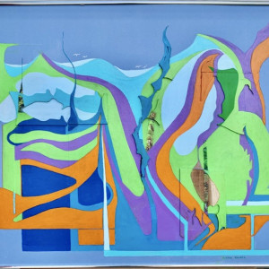 Betsy Poulos, "Northwest Passage", Mixed Media Acrylic, 24 x 30 in.
