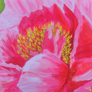 Holly K. Rand, "Into Pink", Acrylic, 18 x 18 in.