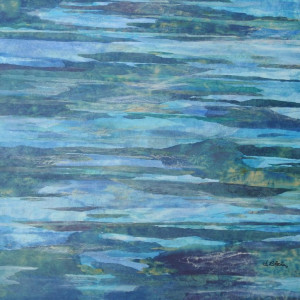 Joy Ritchey, "Beyond the Reef", Collage, 36 x 36 in.