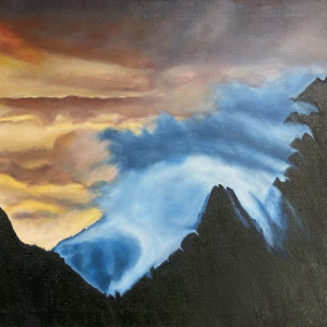 Dieter Runge, "Pali Sunset", Oil on Linen, 27 x 37 in.