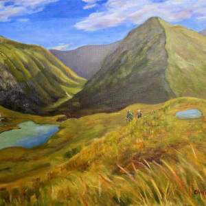 Christy Y. Seaquist, "Milford Trekking Day 3", Oil on Canvas, 16 x 20 in.