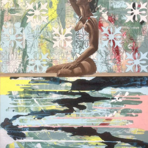 Dawn Ustach, "Quilted Sunray Splash", Mixed Media on Canvas, 30 x 40 in.