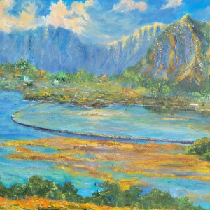 Frances Wong, "Morning Calm at Heʻeia State Park", Oil Painting, 18 x 24
