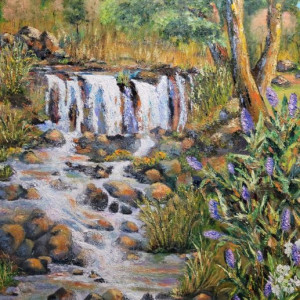 Frances Wong, "Waikahalulu - Liliʻuokalani Park", Oil Painting, 24 x 36 in.