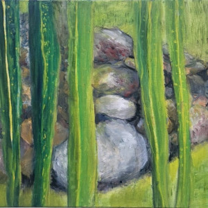 Okhyunkim Yang, "Rock 1 - Cycle of Life", Oil Painting, 12 x 16 in.