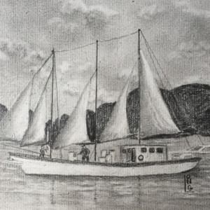 MaryAnne Long, "Makani Olu in Kaneohe Bay", 10 x 13 in.