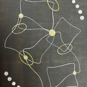 MaryAnne Long, "White and Gold on Black", 10 x 8 in.